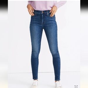 Madewell women's 10" high-rise skinny jeans, blue denim, stretch, size 26.